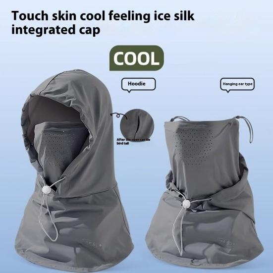 Солнцезащитная шапка-ушанка для лица, защита от солнца, защита шеи, UPF 50+, дышащий, охлаждающий, ледяной шелк
