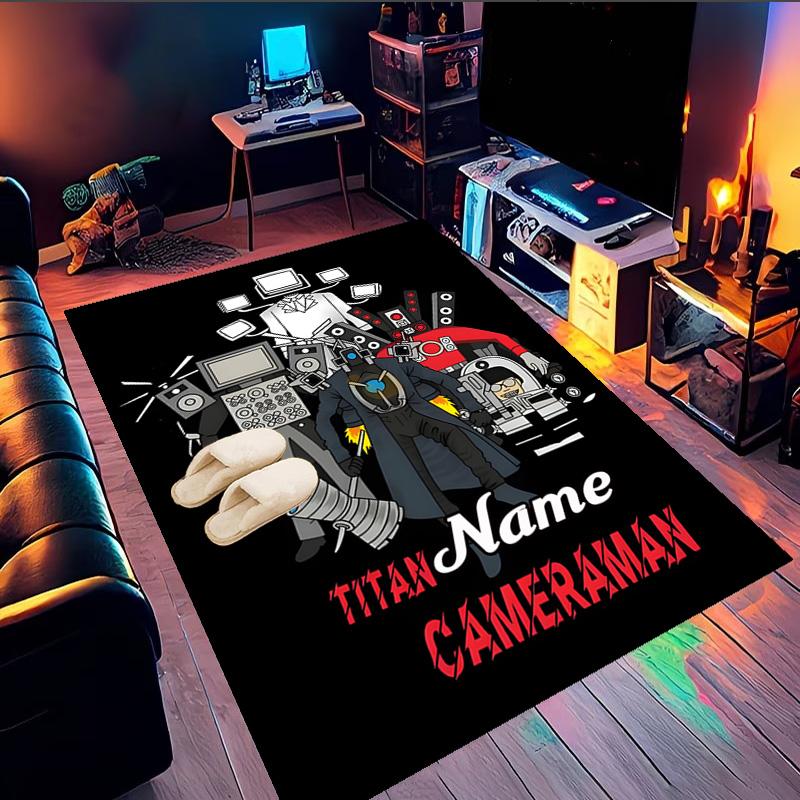 Custom Name Skibidi Future Adventure Rug Game Carpet, Floor Mat for Bedroom Living Room Entryway Rug, Home Decor Idea Gift for Christmas birthday