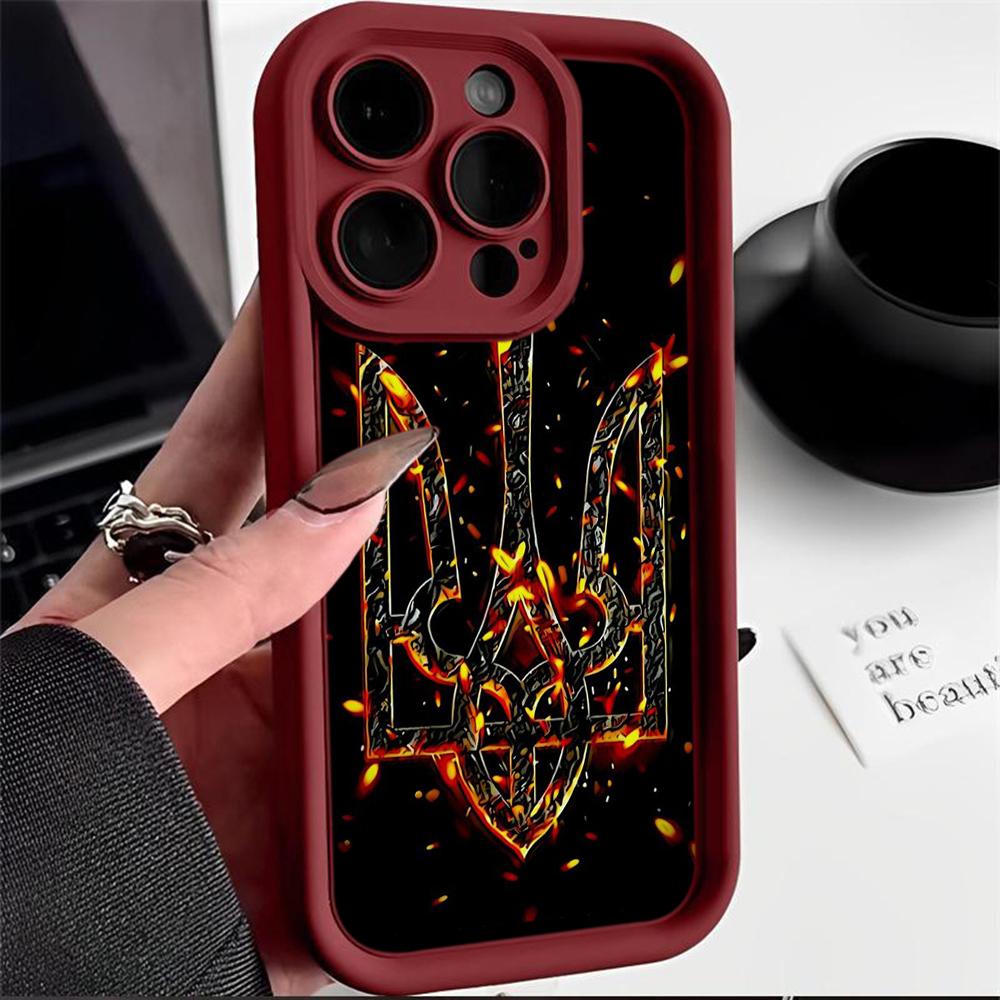 LZ26 National Emblem Flag Art Silicone Phone Case for iPhone 11 13 14 15 16 Pro Max 7 8 16 Plus 12 Mini XS Max XR Shockproof Back Cover