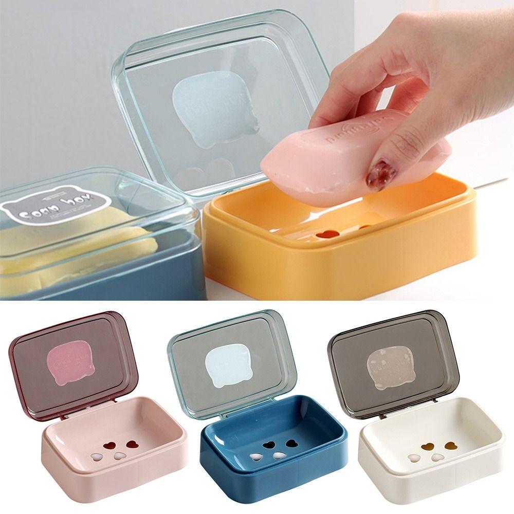Bathroom Accessories Double Layer With Cover Shampoo Boxes Soap Holder Travel Soap Box Soap Dish