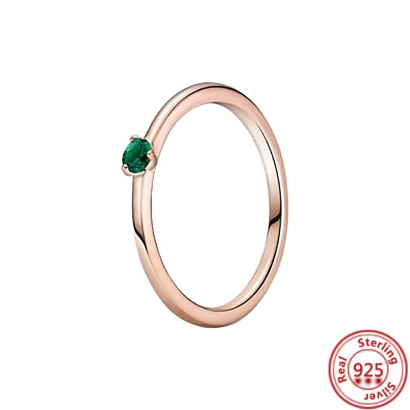 New Fashion Trendy Authentic Original S925 Sterling Silver Heart Blue Earth Moon Round Zircon Ring Women Anniversary Fine Jewelry