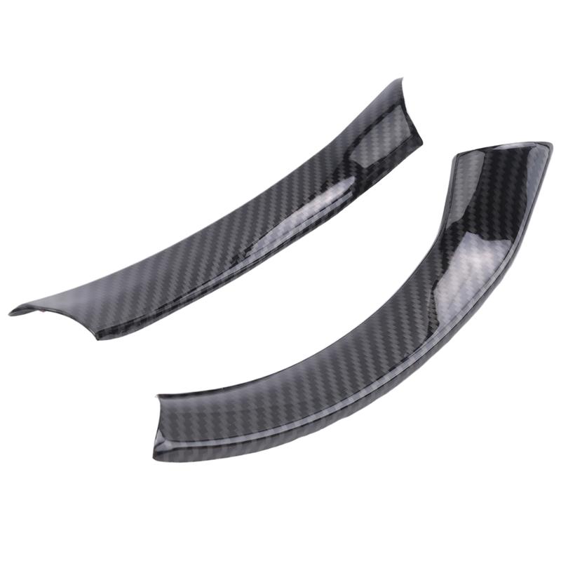 A87Q-2Pcs Car Interior Steering Wheel Carbon Fiber Decorative Decor Cover Trim for Alfa Romeo Stelvio/Giulia 2016-2018