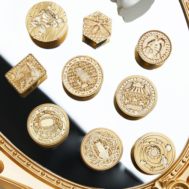 Antique Metal Seal Stamp Head for Journal Craft Embellishment 30mm Round Seal Stamp Head for Craft Embellishment