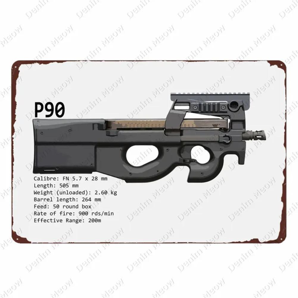 Винтажная металлическая табличка Узи, Плакат, Бар, Клуб, Кафе, Декоративная тарелка для комнаты, Жестяная картина с изображением винтовки, Для военных фанатов, Настенные наклейки