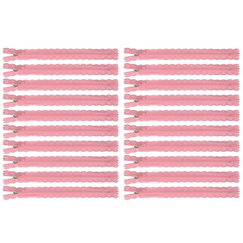 20 шт. 20 см DIY нейлоновые кружевные молнии спиральные молнии с цветком для шитья свадебного платья, рукоделия, розовые