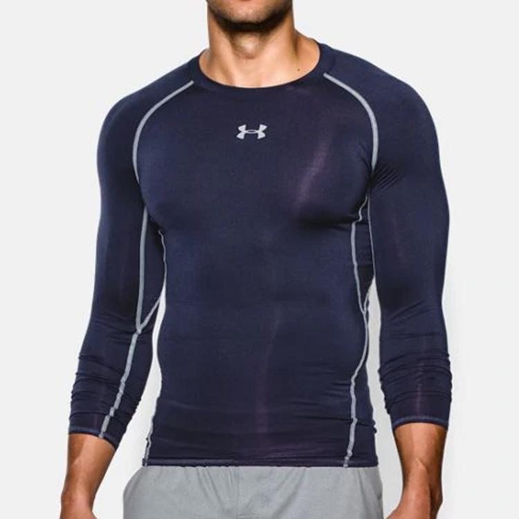 Under Armour Long Sleeve Training Slim Fit Ultra Light Sports Fitness Shirt Men Tops Dark-Blue 1257471-410