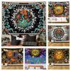Burning Sun Tapestry Vintage Floral Psychedelic Mushroom Room Decor Aesthetic Plants And Leaves Tapestries Mystic Hippie Cloth