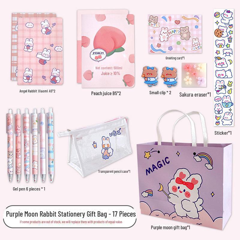 Набор канцелярских принадлежностей «Назад в школу» для учеников начальной школы — подарочный набор для девочек