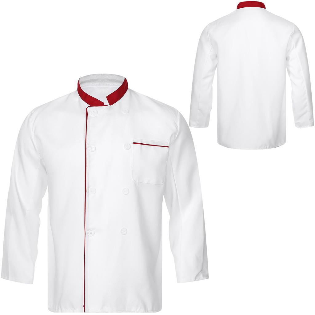 Мужская куртка повара, пальто повара, униформа для кухни ресторана, рабочая одежда с длинным рукавом