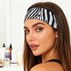 Wide-brimmed Zebra-print Headband High Elasticity Yoga Headband New Wide Brim Headband  Sports