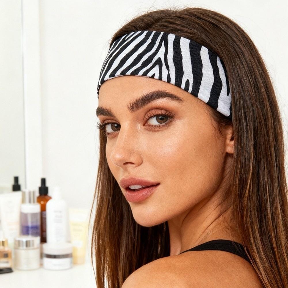 Wide-brimmed Zebra-print Headband High Elasticity Yoga Headband New Wide Brim Headband Sports