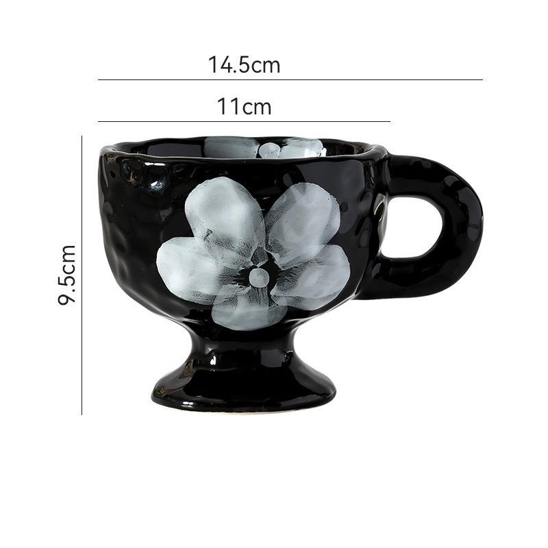 BEPAN 1PC Ceramic Mug Simple Style Afternoon Tea Coffee Water Cup Handle Creative Decoration Personalized Household Items