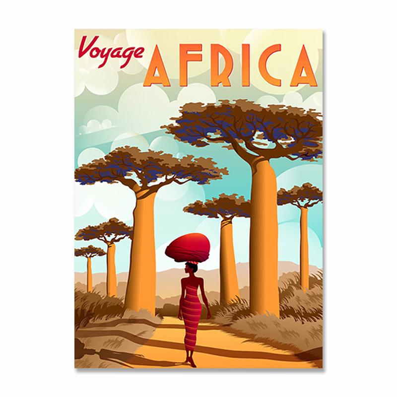 Vintage Tourist City Poster Print Türkiye Dubai Tanzania Landscape Wall Art Canvas Painting Nordic Home Decoration Picture