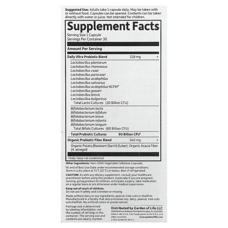 Dr. Formulated Probiotics, Once Daily Ultra, 90 Billion, 30 Vegetarian Capsules