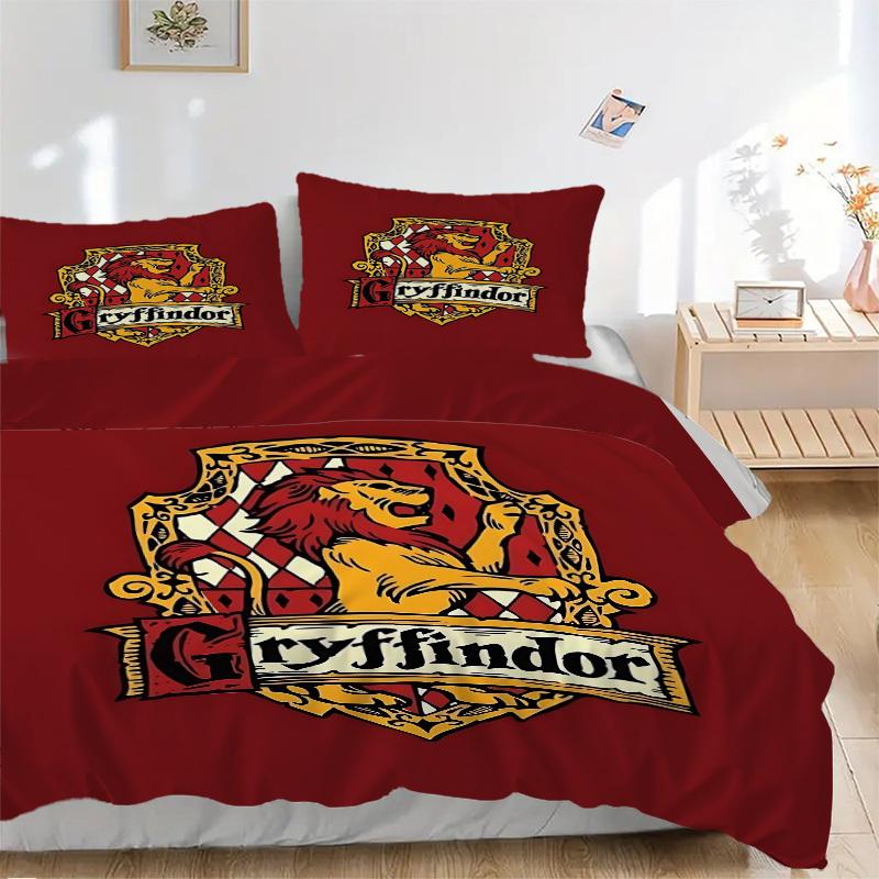 3pcs Gryffindor Crest Duvet Cover Set, 1 Duvet Cover + 2 Pillowcases (No Insert), High-Definition Print for All Seasons,Durable yy251103069