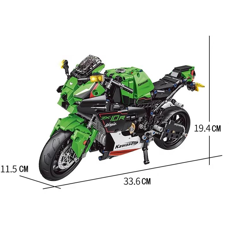 Технический ZX-10R Мотоцикл Модель Автомобиля Строительные Блоки Кирпичи MOC Городской Гоночный Мотоцикл Игрушки Подарки Для Детей 1005Шт