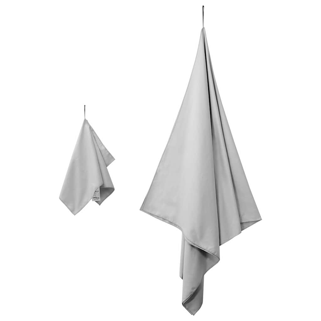Sports Towel Set 2 pcs Gray Fabric