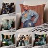 Серия D-Denim Наволочка Чехол для декоративной подушки Скрытая пуговица Прочный полиэстер Подушка на стул