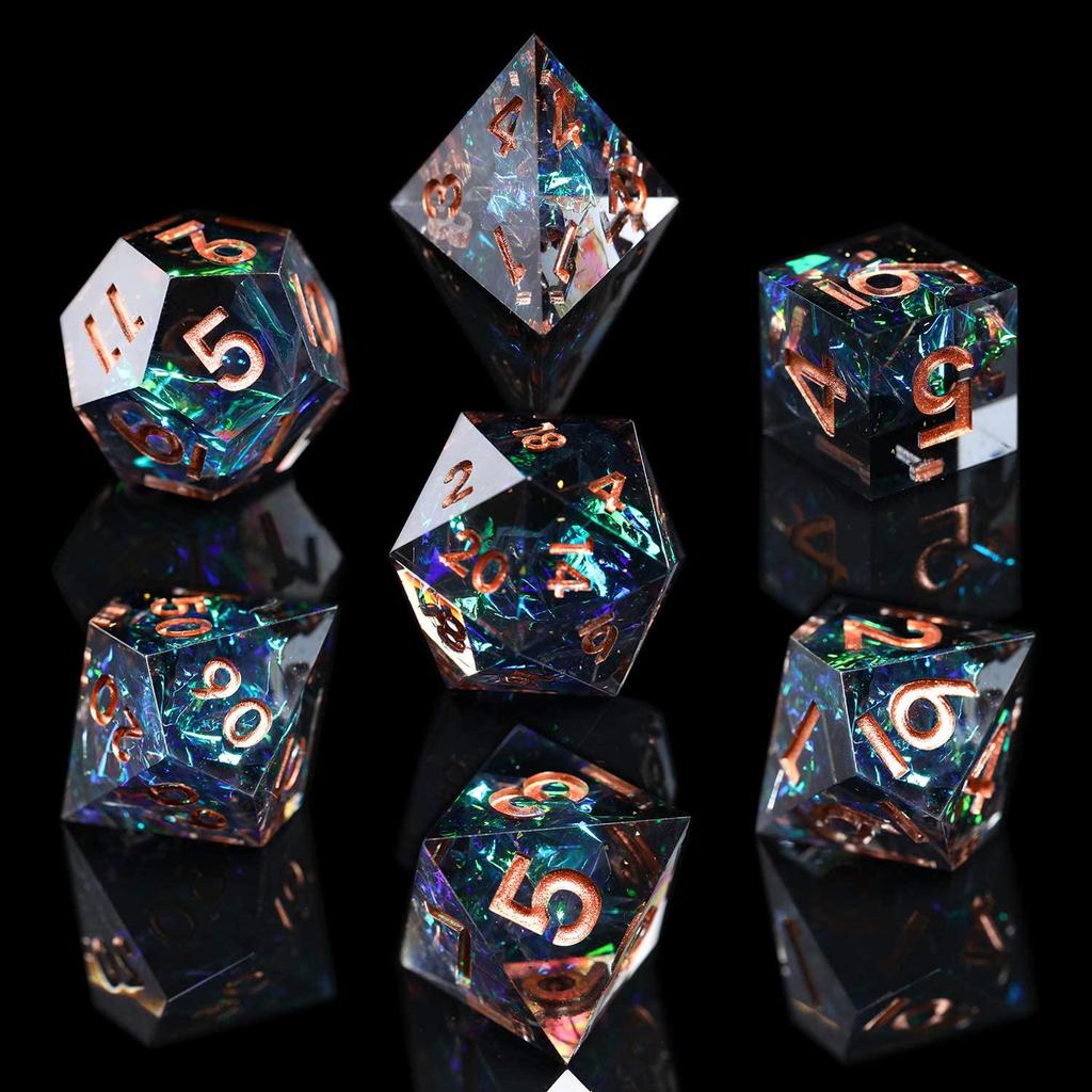 Resin Pointed Dice for DND & COC: Multifaceted Solid D6 for Board Games & RPGs