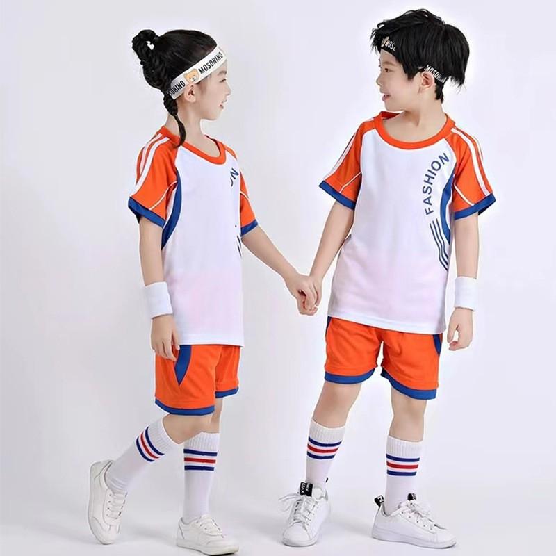 Kids Short Sleeve Sports Jerseys Badminton Soccer Training Breathable Youth Athletic Tops Boys Girls Team