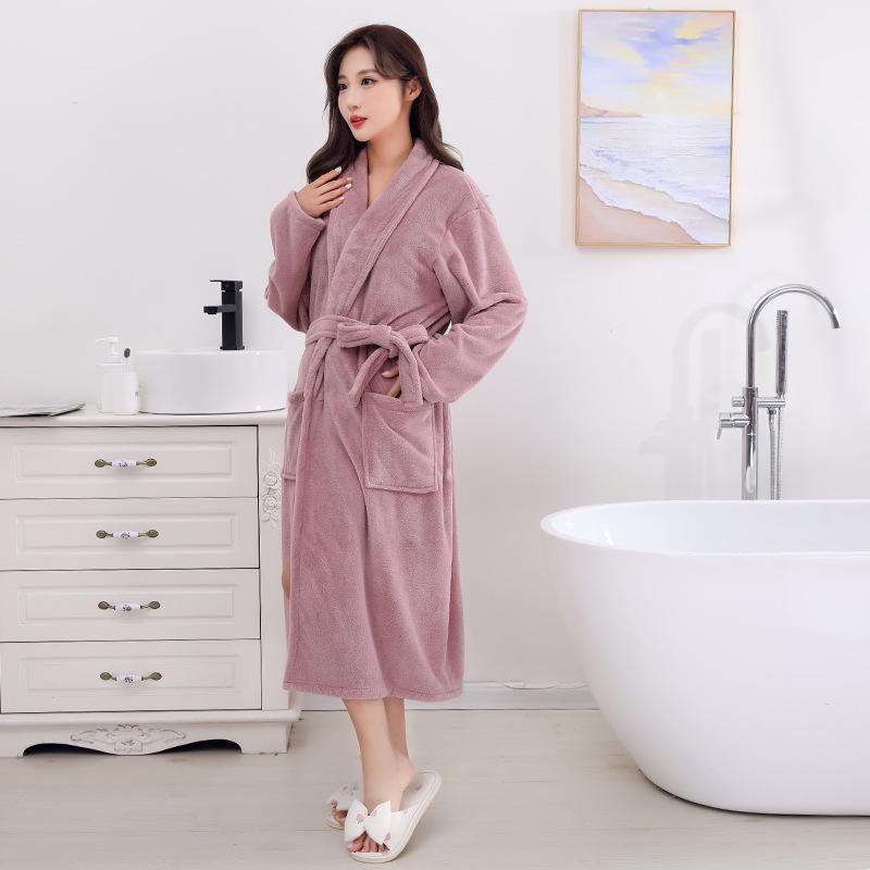 Мягкий коралловый флисовый банный халат для пары: Впитывающее воду, носимое полотенце, сексуальная домашняя пижама для взрослых