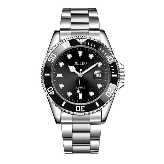 Мужские кварцевые часы с точным круглым циферблатом, водонепроницаемые, глубина 30 м, автоматическая дата, ударопрочный хронограф, ремешок из нержавеющей стали, мужские кварцевые наручные часы с автоматическим механизмом