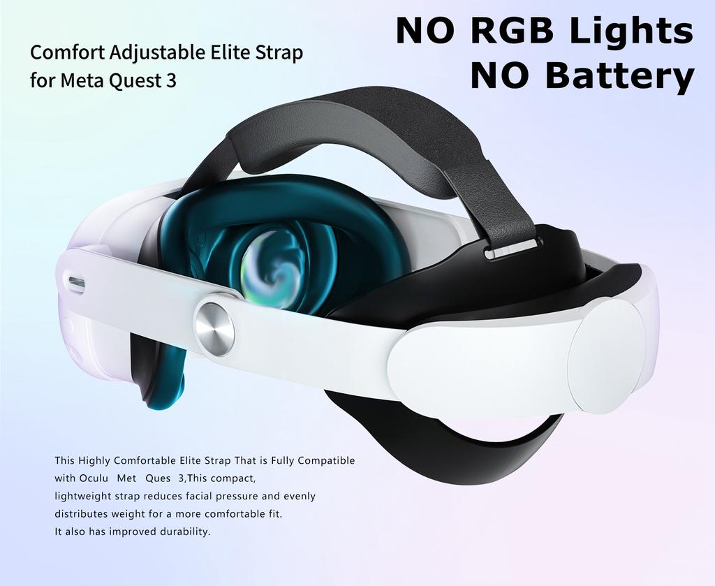 Сменный ремешок Elite для гарнитуры Meta Quest 3 VR, удобный регулируемый ремешок на голову из губки для аксессуаров Meta Quest 3