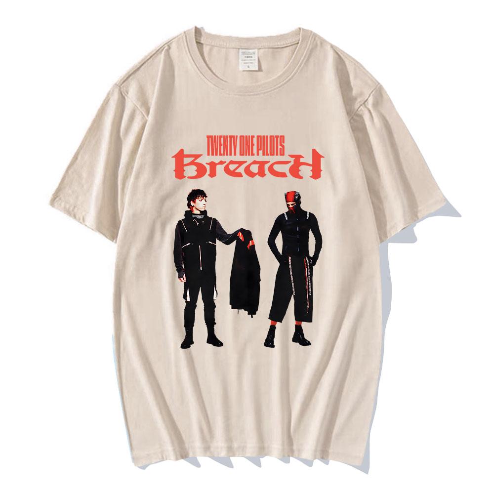 ФУТБОЛКА BREACH Футболки с графикой группы Twenty One Pilots Летние хлопковые хип-хоп унисекс уличная одежда с коротким рукавом мужская футболка с принтом