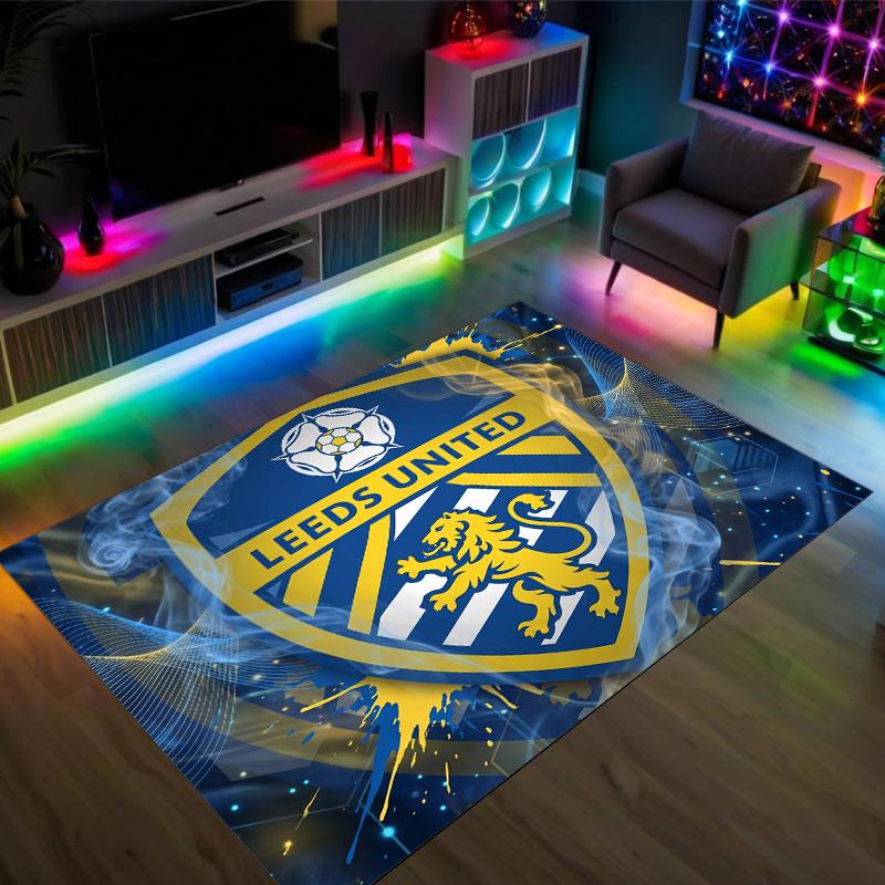Футбольный дизайн Leeds United Хрустальный бархатный ковер Уютный Не?Нескользящий ковер с принтом для спальни, гостиной, прихожей