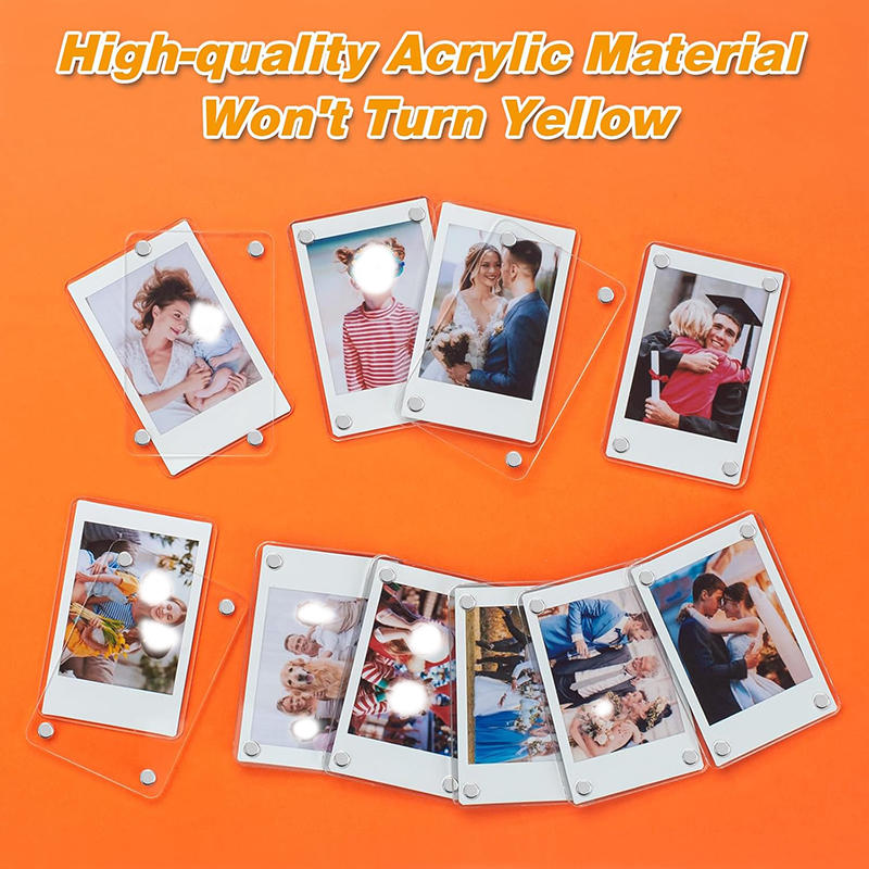 1/6Pcs Transparent Acrylic Photo Frames Universal Double Sided Magnetic Picture Frame Wall Mount for Home Decor Living Room Display Hold Family Photos