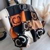 Fashion Color Matching Alphabet Imitation Cashmere Scarf, Versatile In Autumn And Winter, Thickened Fringed Shawl, Warm Scarf, Advanced Sense