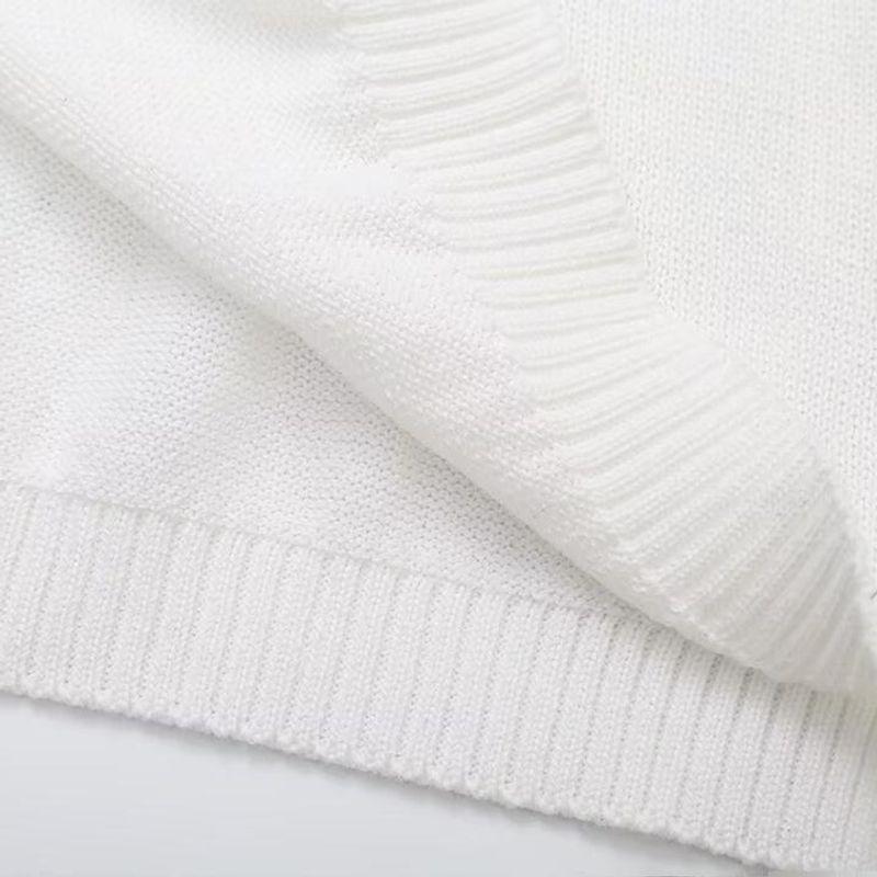 Kaslead New Arrival Women's Clothing Fashion Style Fashion Minimalist Two-Color Knitting Short Sleeve Button Dress Sweater