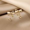 Корейские модные ювелирные изделия 14-каратное настоящее золотое покрытие милые маленькие серьги-ракушки в виде бантиков изысканные звезды подарок девушке женские серьги