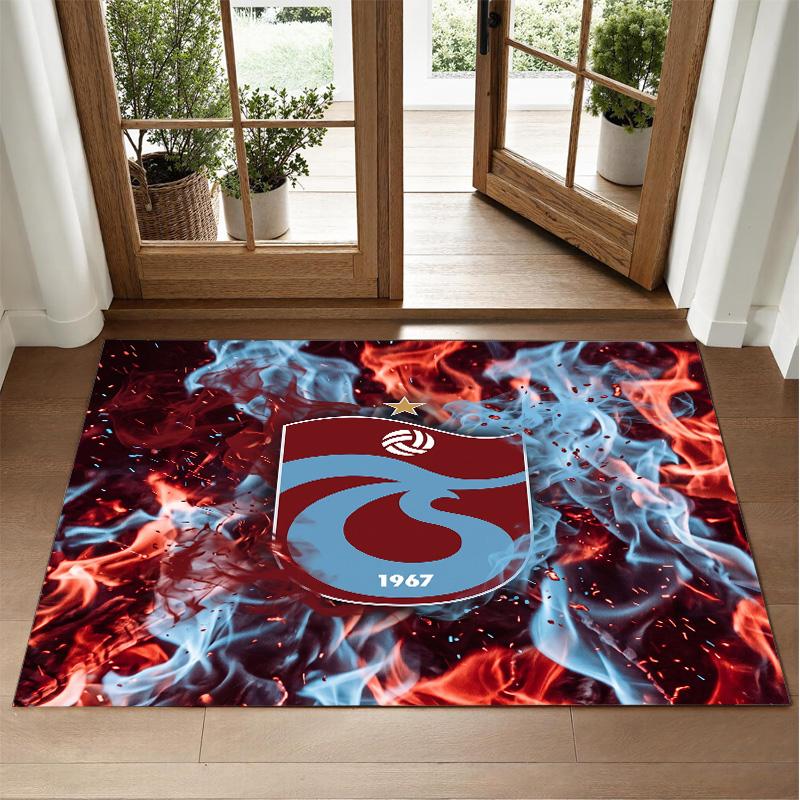 Trabzonspor FC Design Crystal Velvet Rug Soft Decorative Mat for Bedroom Entrance