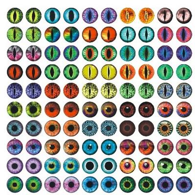 100 шт., 50 пар, глаза дракона, игрушки «кошачий глаз», 6 мм, 8 мм, 10 мм, 12 мм, стеклянные кабошоны ручной работы для фото, аксессуары для самостоятельного изготовления