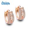 LSOOYH серьги-клипсы цвета розового золота, модные серьги для женщин, серьги-кольца с полым цирконием, ювелирные изделия