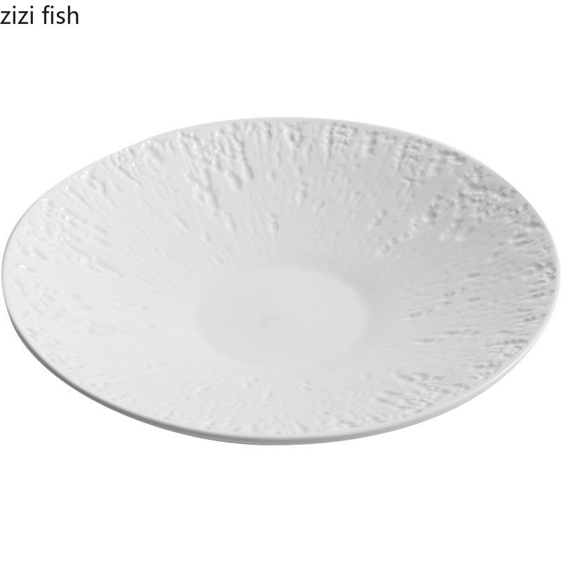 Stone Pattern Ceramic Dinner Plate Restaurant Dessert Plate Pasta Plate Salad Plates Molecular Cooking Specialty Tableware