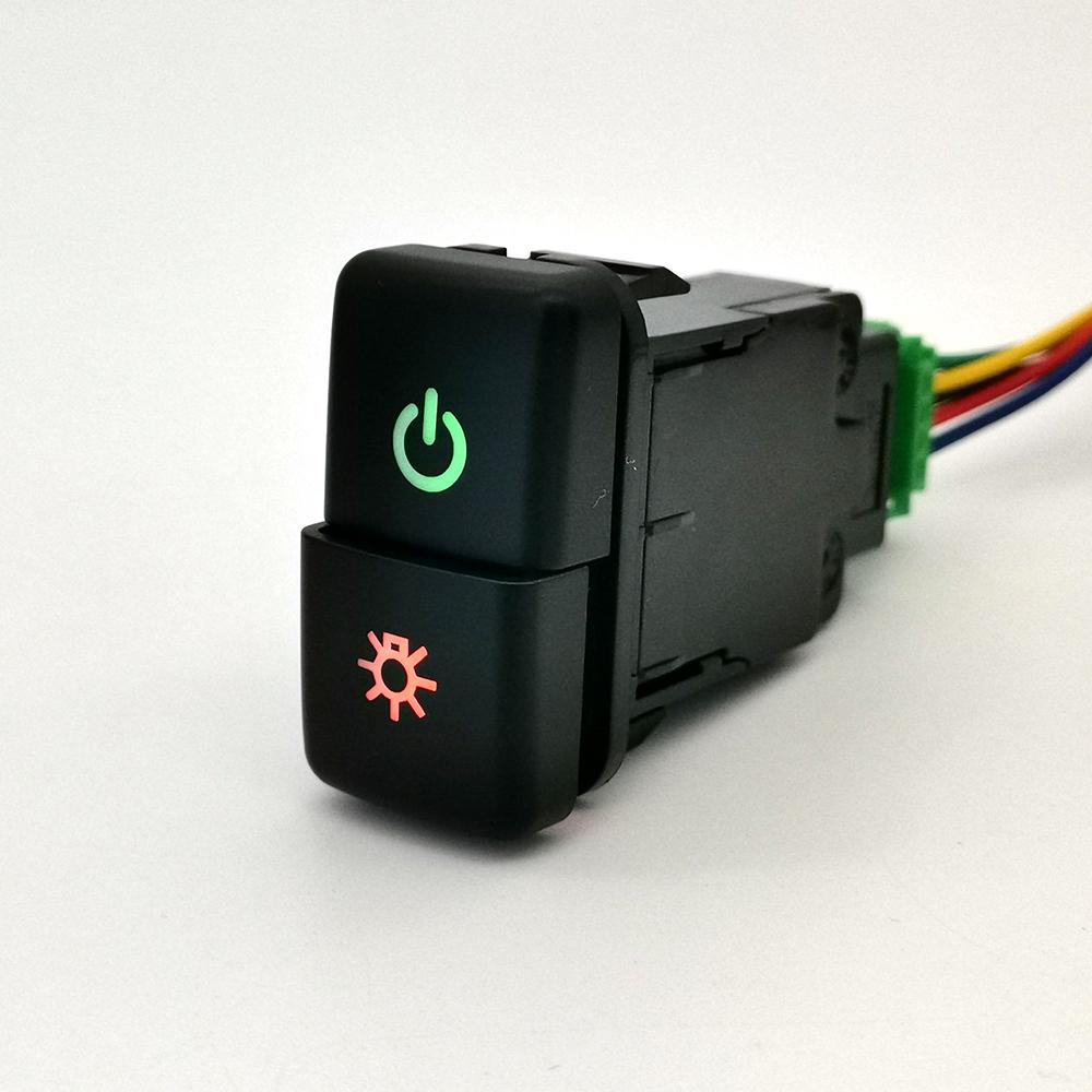 1PC Dual Volume LED Roof Spotlight Power Light Fence Gate Garage DRL Switch Button for Toyota FJ Land Cruiser Prado 120 LC100