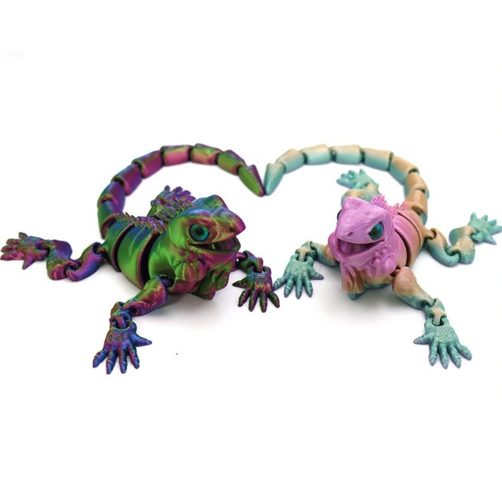 3D-печатная игуана, ручная работа, модель животного с подвижными суставами, креативная фигурка, украшение, подарок для декора дома и рабочего стола