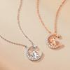 Women Necklace Cute Rabbit Star Elegant Hypoallergenic Rhinestone Embedded Crescent Moon Clavicle Necklace Fashion Jewelry