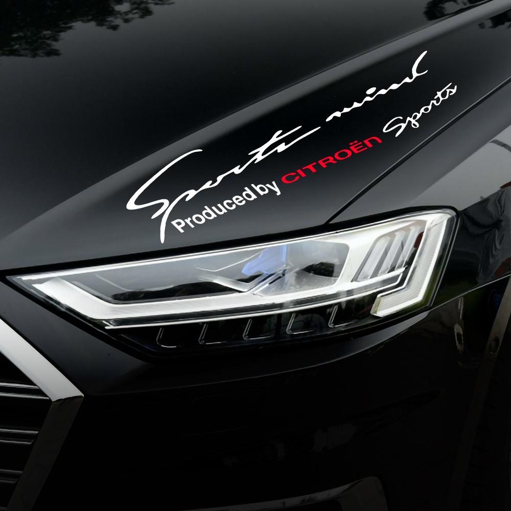 POOR1 1pc Sports Mind Decal Racing Car Hood Body Side Window Reflective Vinyl Trim Graphic Sticker For Citroen C1 C2 C3 C5 Accessories
