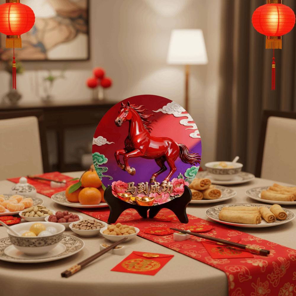 Horse Year Photo Frame Decorations Wooden Desktop Ornament Home Decor Home Decor Ornament Office