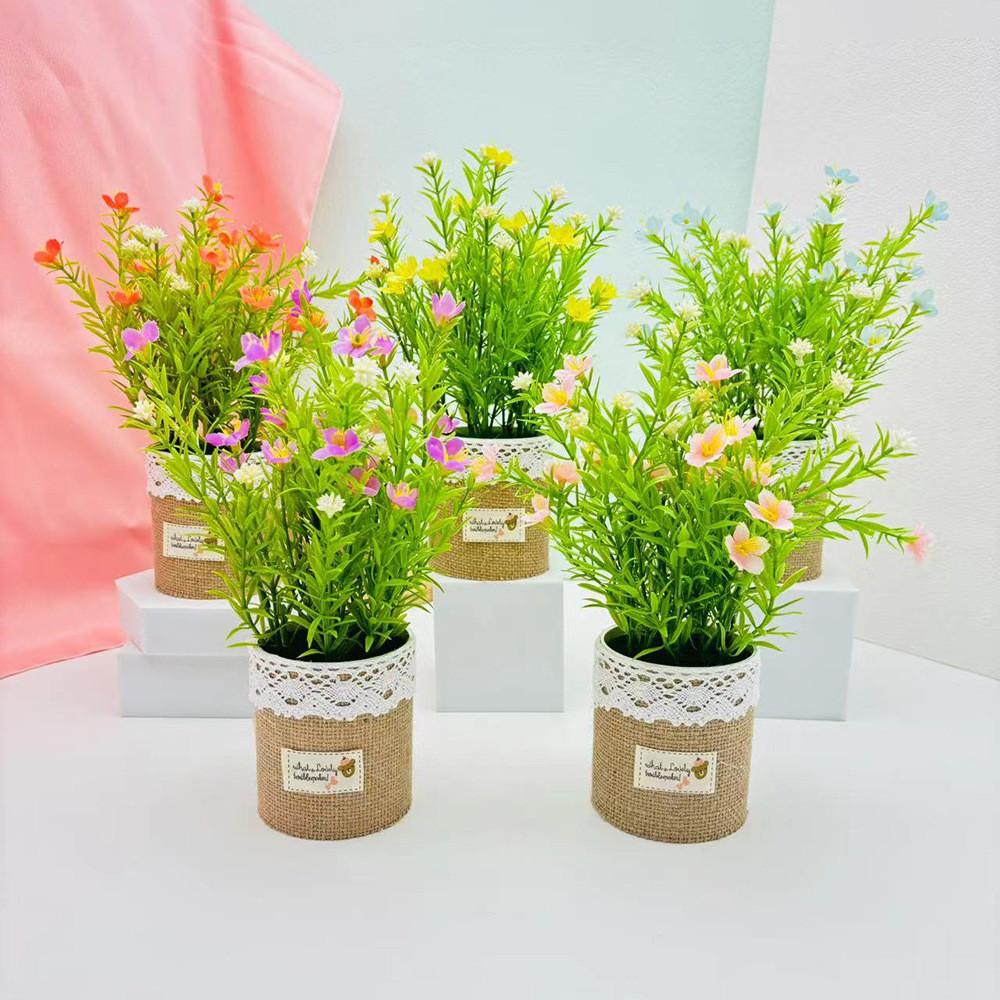 Многолетнее горшечное растение маргаритка льняной цветочный горшок для украшения столовой отеля
