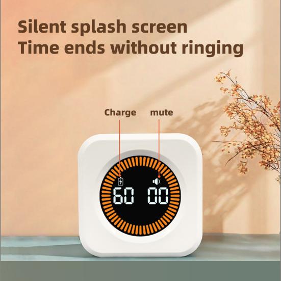 Цифровой кубический таймер Помодоро Визуальный таймер для учебы, фитнеса, обратного отсчета, продуктивности с технологией автопереворота, бесшумной работой, вибрацией