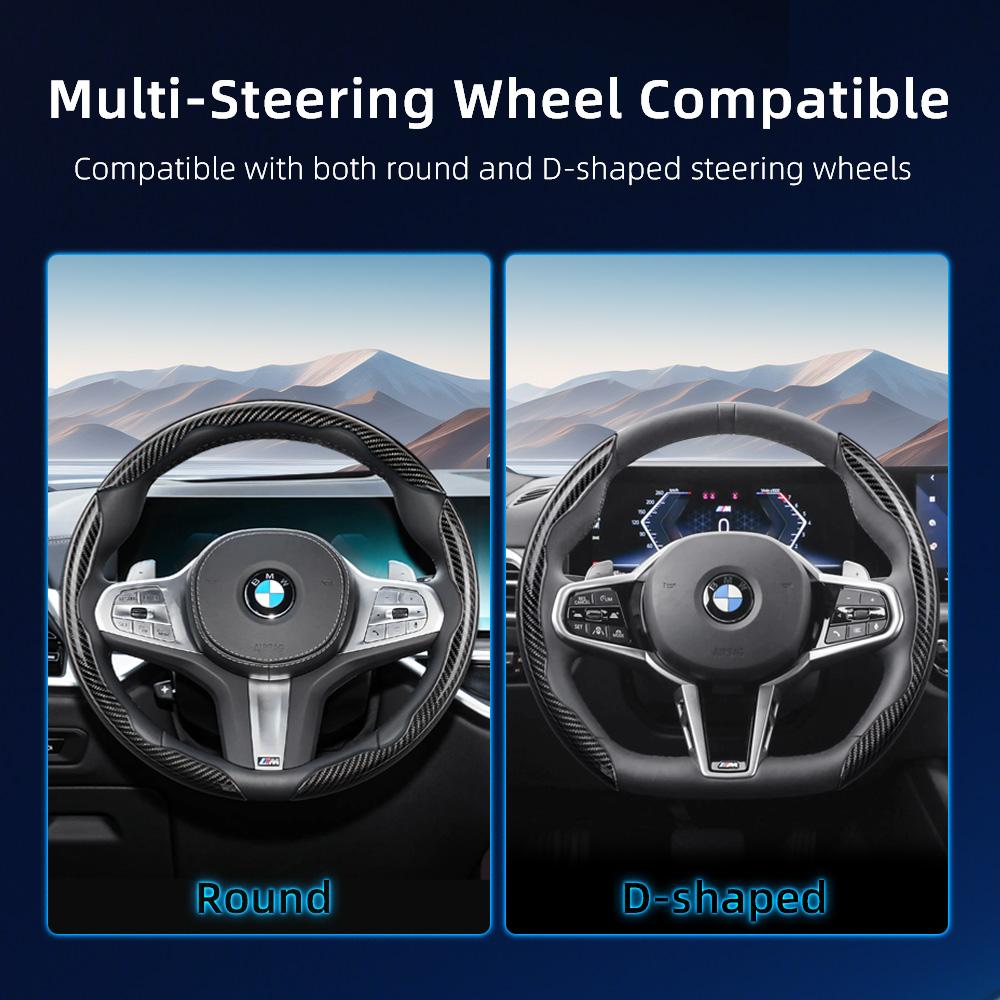 AYCCV1 Carbon fiber texture steering wheel cover for BMW fits X3 3 5 2 4 1 7 8 Series X1 X5 X2 X4 X6 X7 iX i4 i5 i7 Z4 XM iX1 iX2 non slip wear