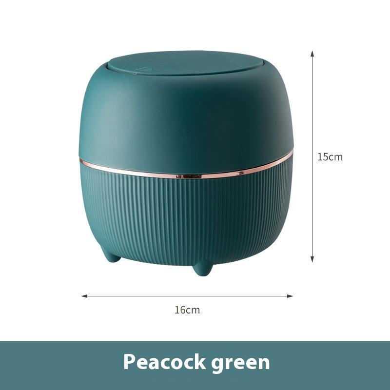 Desktop Trash Can Creative Paper Basket Mini Desk Light Luxury Pop-up Lid Storage Bucket Coffee Table Debris Storage Bucket
