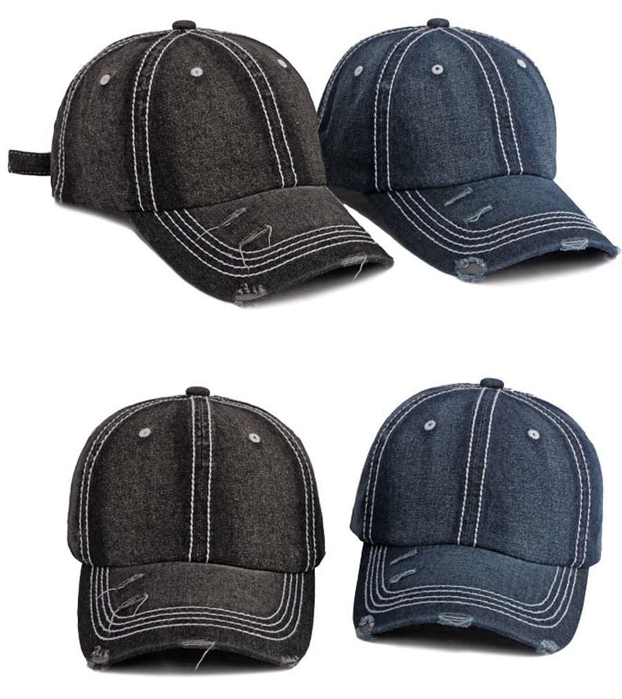 Laquest Кепка из потертого денима, 100% хлопок, мужская/женская (Светло-синий)