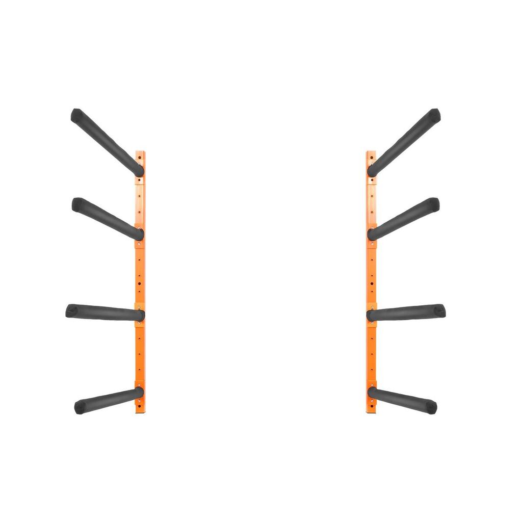 Wall Kayak Storage Rack, 4-Capacity Wall Mounted Kayak Holders for Kayak Canoe Paddle Board, Kayak Storage Hooks with Adjustable Padded Arms, 400 LBS