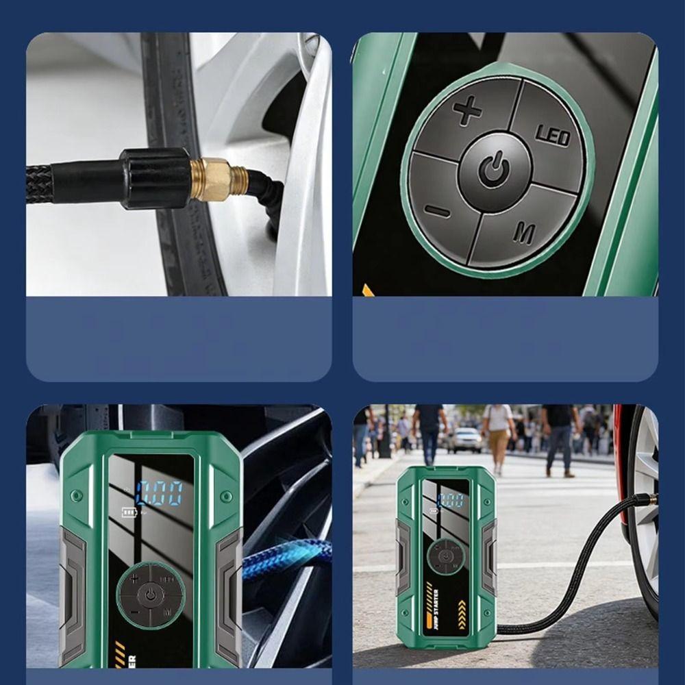 Digital Display Tire Inflator Weatherproof Car Jump Box Portable Power Bank Car Battery Start
