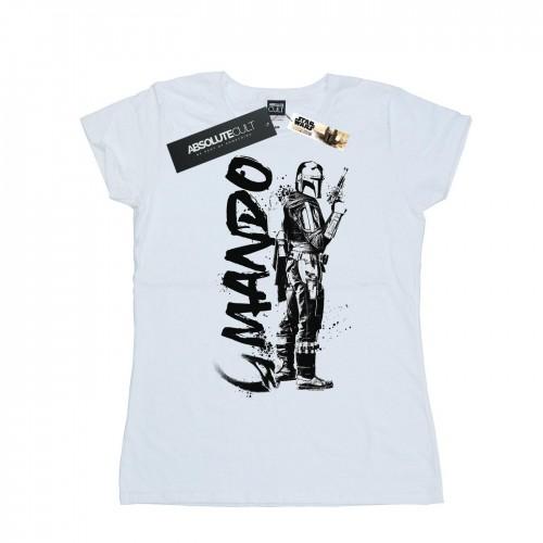Star Wars Womens/Ladies The Mandalorian Splat Mando Cotton T-Shirt